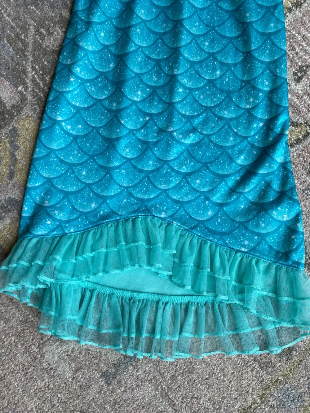 Disney Little Mermaid Turquoise Girls Nightgown with Mermaid Graphic - Picture 5 of 7